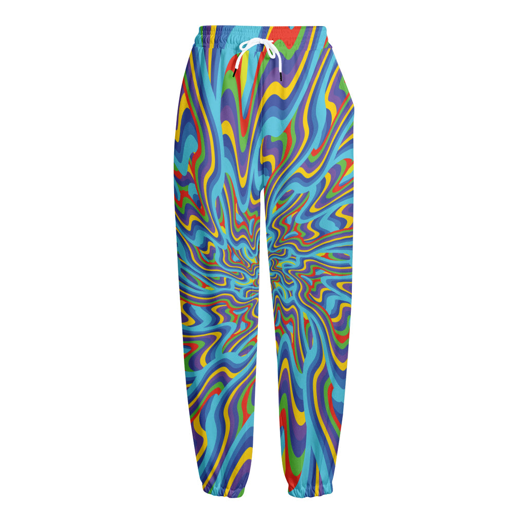 Psychedelic Print Fleece Lined Knit Pants