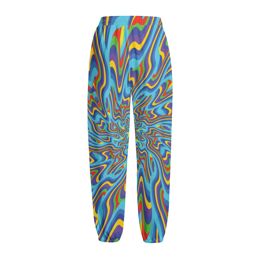 Psychedelic Print Fleece Lined Knit Pants