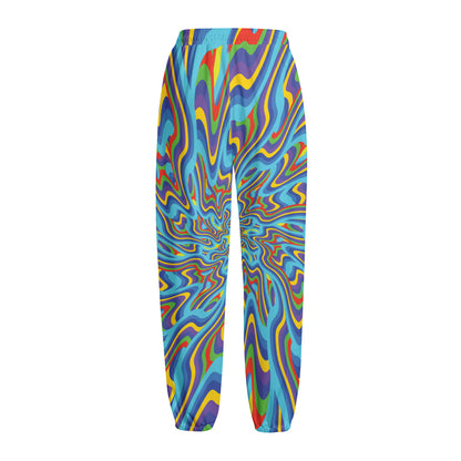 Psychedelic Print Fleece Lined Knit Pants