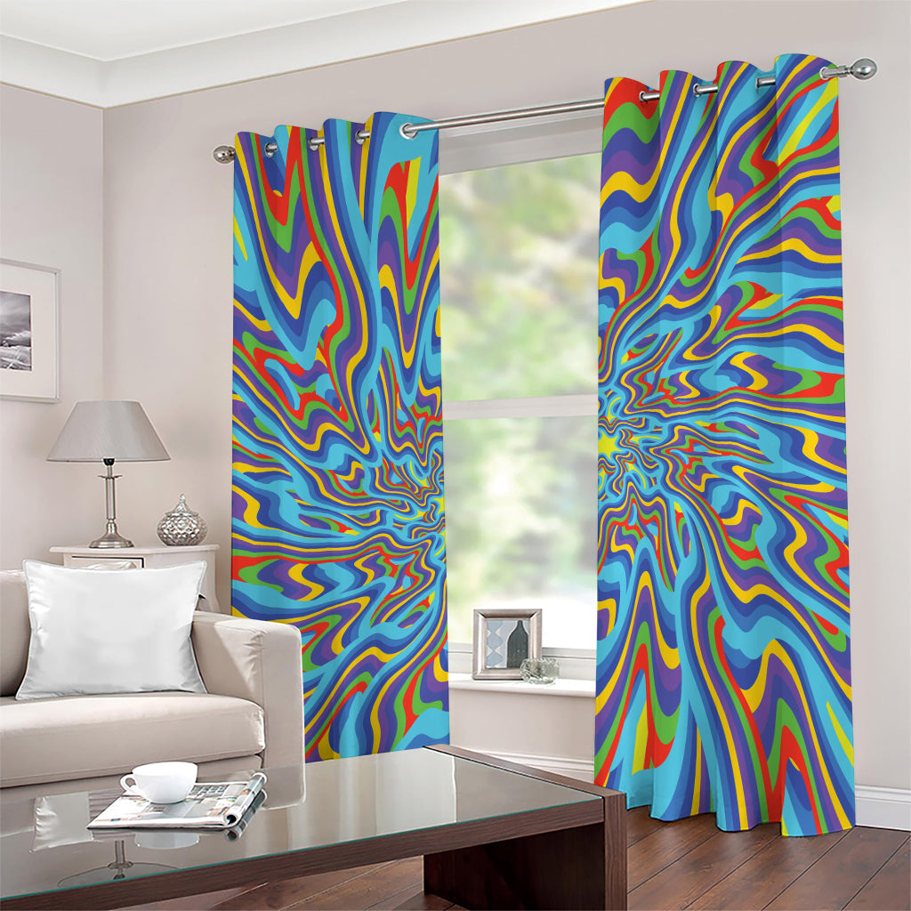Psychedelic Print Grommet Curtains