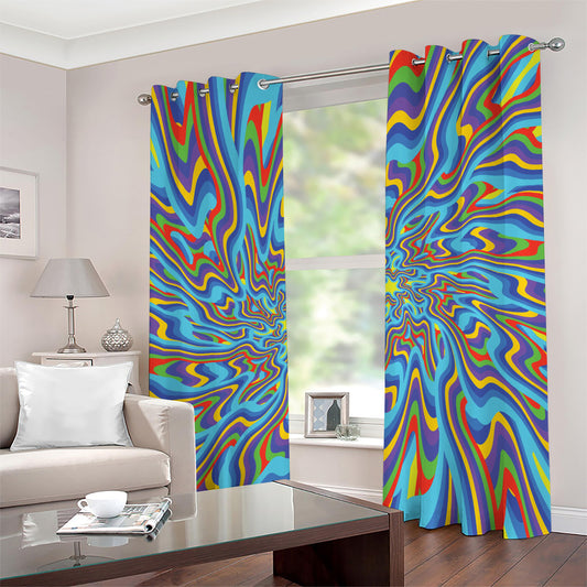 Psychedelic Print Grommet Curtains