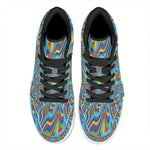 Psychedelic Print High Top Leather Sneakers