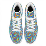 Psychedelic Print High Top Leather Sneakers