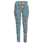 Psychedelic Print High-Waisted Pocket Leggings