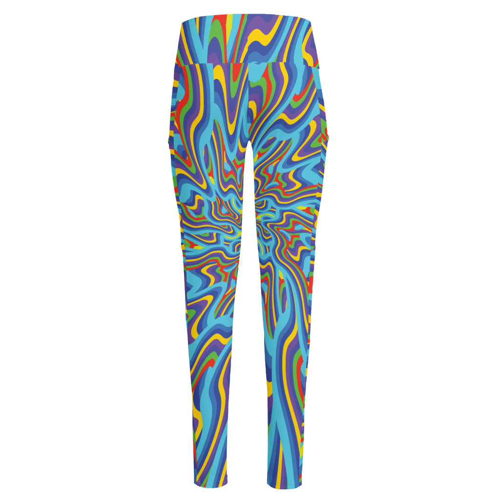 Psychedelic Print High-Waisted Pocket Leggings