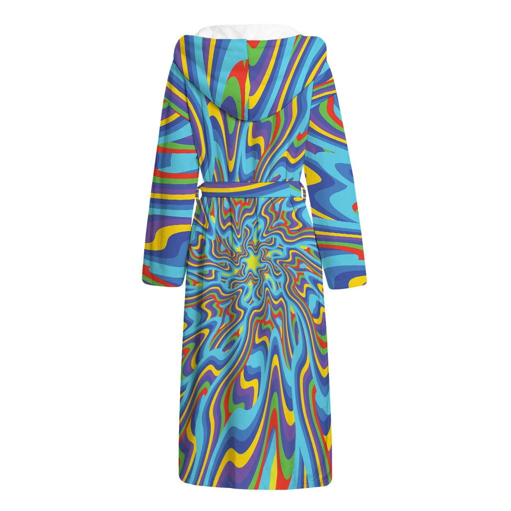 Psychedelic Print Hooded Bathrobe