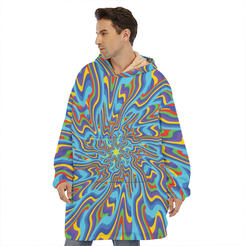 Psychedelic Print Hoodie Blanket