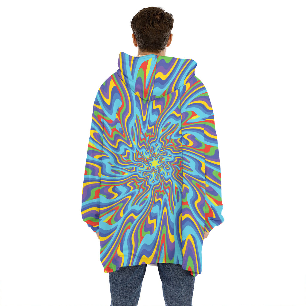 Psychedelic Print Hoodie Blanket