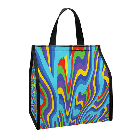 Psychedelic Print Insulated Lunch Tote