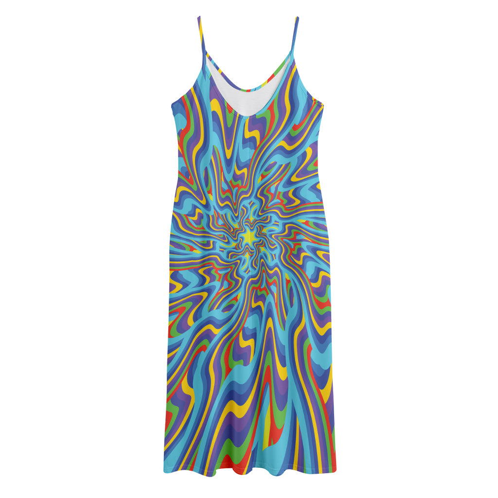 Psychedelic Print Jersey Midi Cami Dress