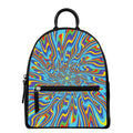 Psychedelic Print Leather Backpack