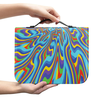 Psychedelic Print Leather Bible Cover