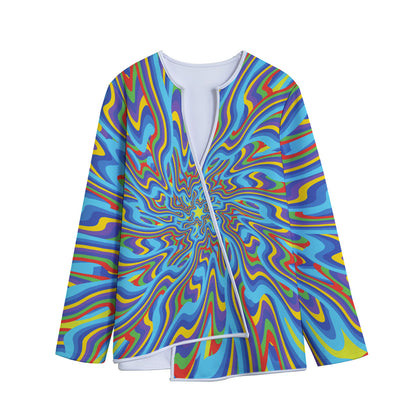 Psychedelic Print Long Sleeve Short Coat