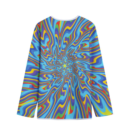 Psychedelic Print Long Sleeve Short Coat