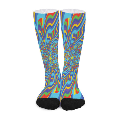 Psychedelic Print Long Socks