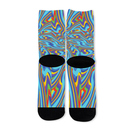 Psychedelic Print Long Socks