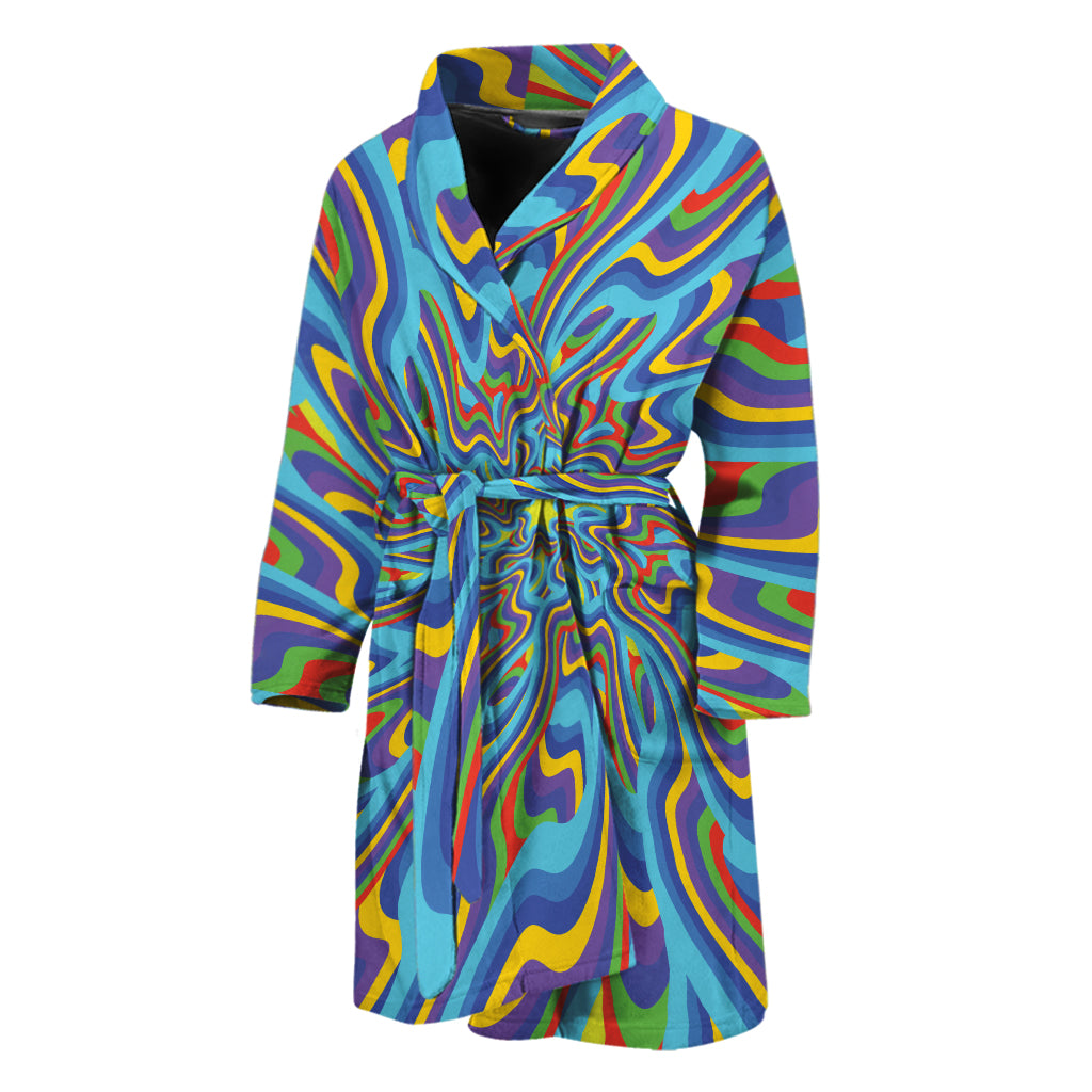 Psychedelic Print Men's Bathrobe