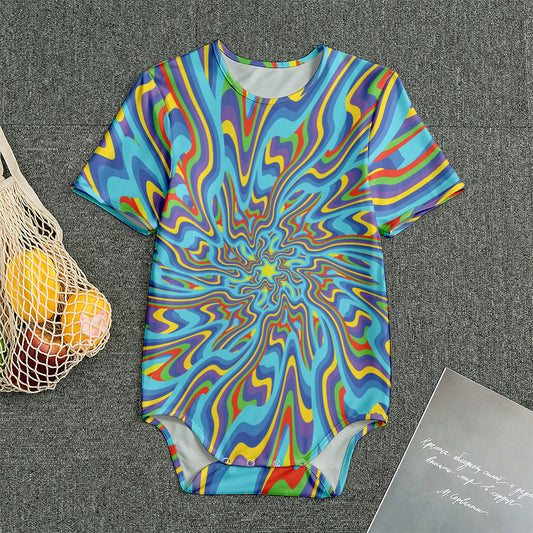 Psychedelic Print Men's Bodysuit
