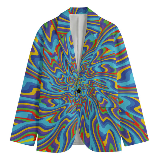 Psychedelic Print Men's Cotton Blazer