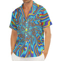 Psychedelic Print Men's Deep V-Neck Shirt