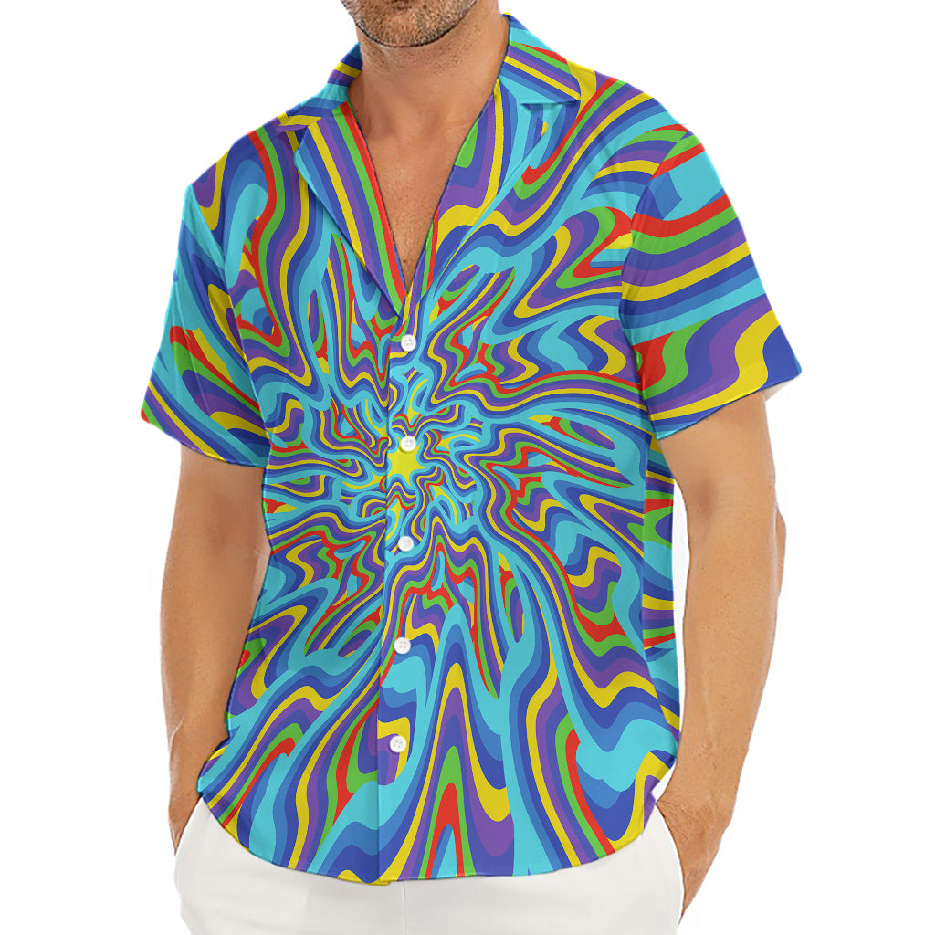Psychedelic Print Men's Deep V-Neck Shirt