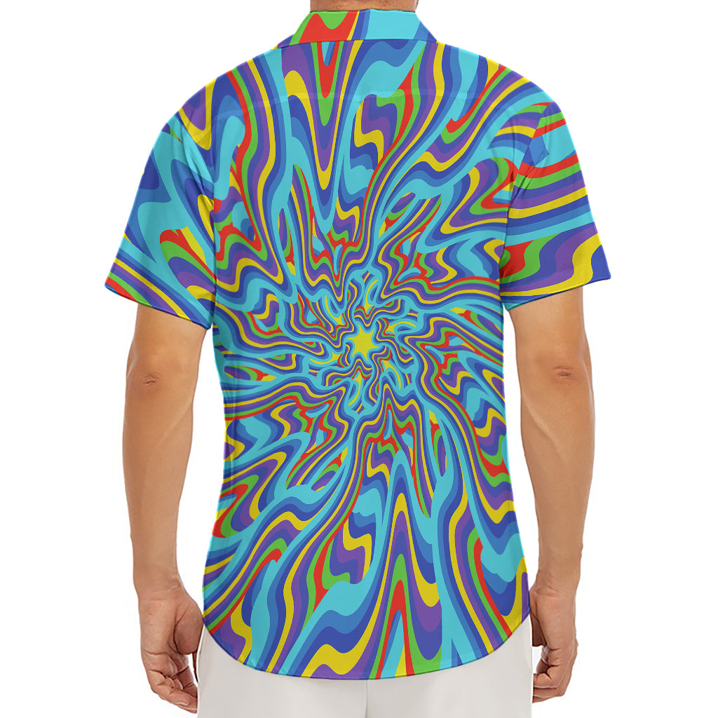 Psychedelic Print Men's Deep V-Neck Shirt