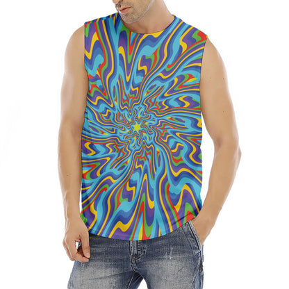 Psychedelic Print Men's Fitness Tank Top
