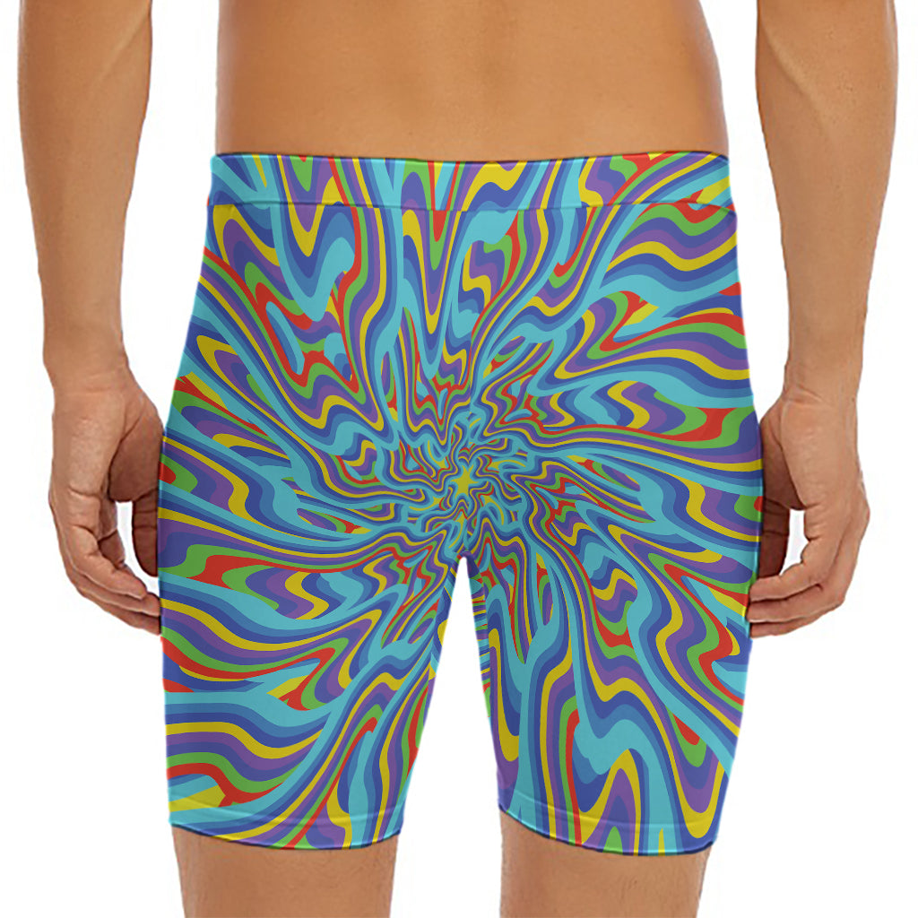 Psychedelic Print Men's Long Boxer Briefs