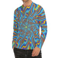 Psychedelic Print Men's Long Sleeve Rash Guard