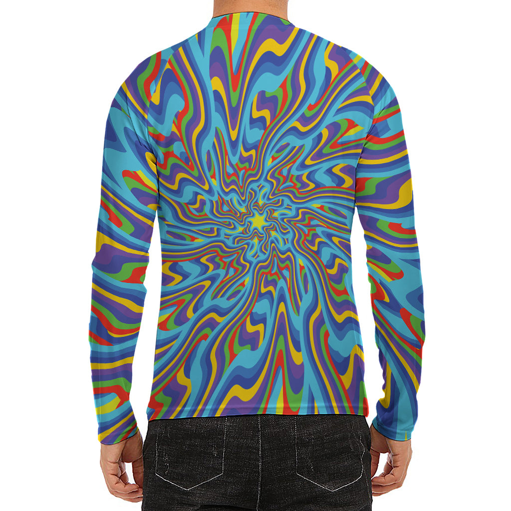 Psychedelic Print Men's Long Sleeve Rash Guard