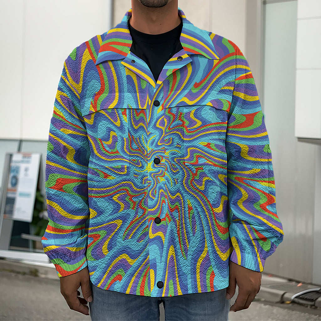 Psychedelic Print Men's Shirt Jacket