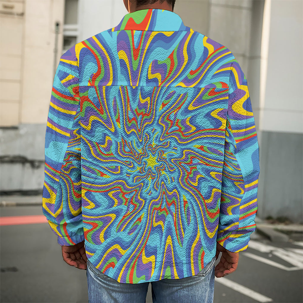 Psychedelic Print Men's Shirt Jacket