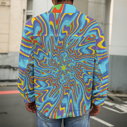 Psychedelic Print Men's Shirt Jacket