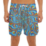 Psychedelic Print Men's Split Running Shorts