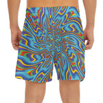 Psychedelic Print Men's Split Running Shorts