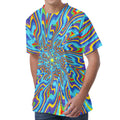 Psychedelic Print Men's Velvet T-Shirt