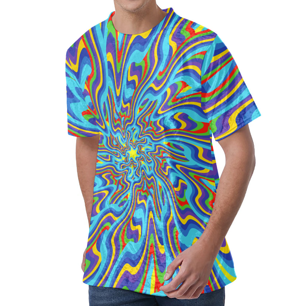 Psychedelic Print Men's Velvet T-Shirt