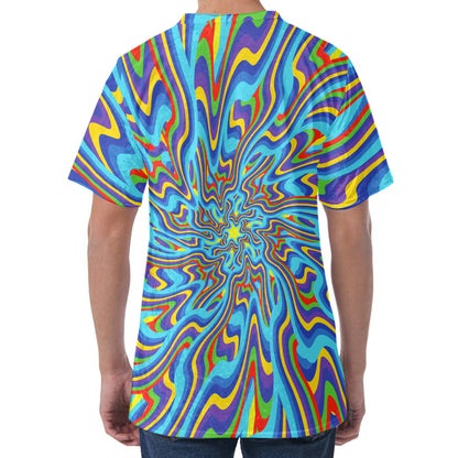 Psychedelic Print Men's Velvet T-Shirt