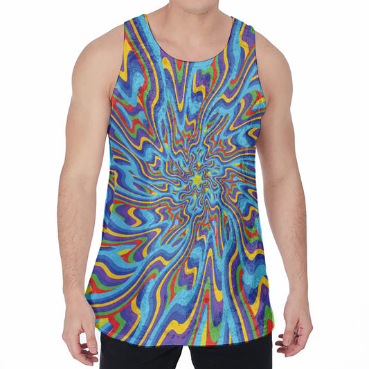 Psychedelic Print Men's Velvet Tank Top