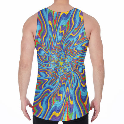 Psychedelic Print Men's Velvet Tank Top
