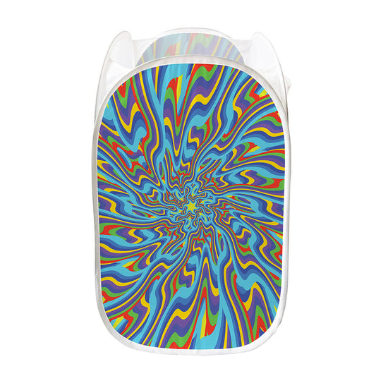 Psychedelic Print Mesh Laundry Hamper