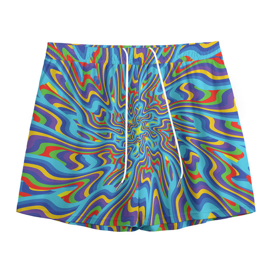 Psychedelic Print Mesh Shorts