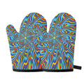 Psychedelic Print Oven Mitts