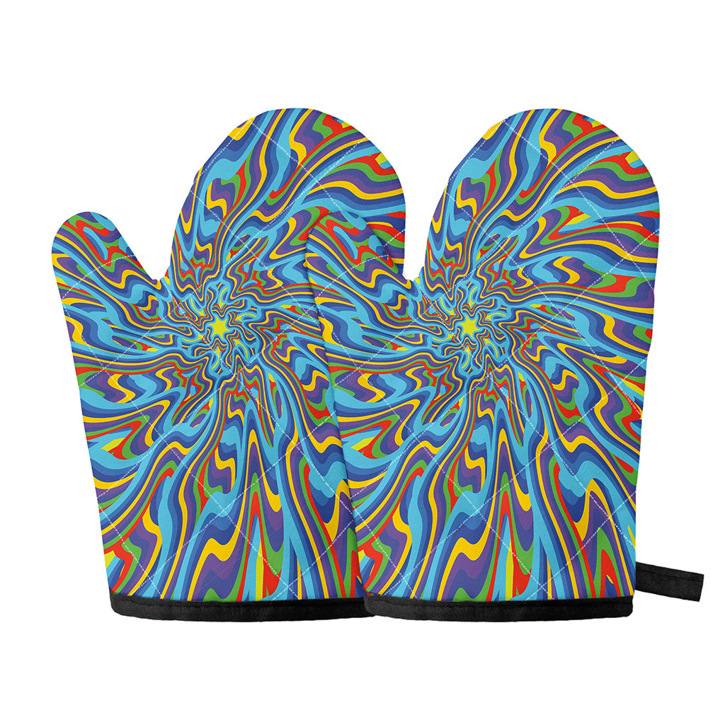 Psychedelic Print Oven Mitts