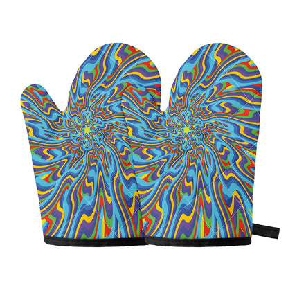 Psychedelic Print Oven Mitts