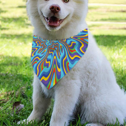 Psychedelic Print Over The Collar Dog Bandana