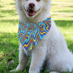 Psychedelic Print Over The Collar Dog Bandana