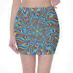 Psychedelic Print Pencil Mini Skirt