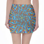 Psychedelic Print Pencil Mini Skirt