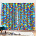 Psychedelic Print Pencil Pleat Curtains